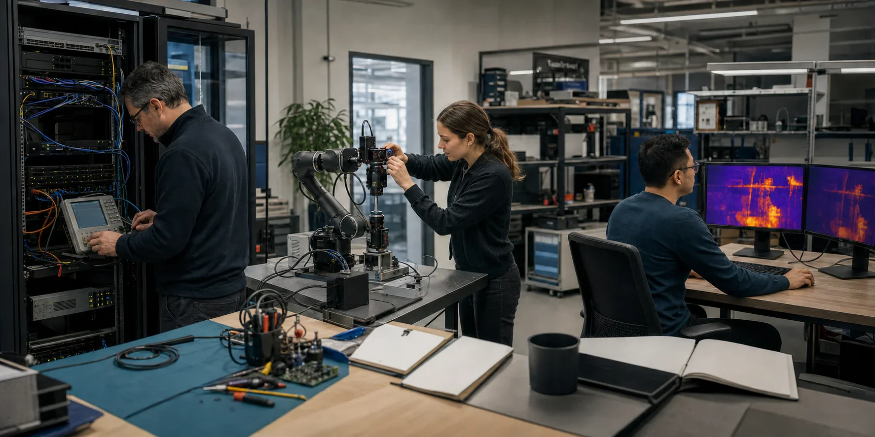 A technical lab connecting infrastructure, test equipment, intelligent software and edge hardware