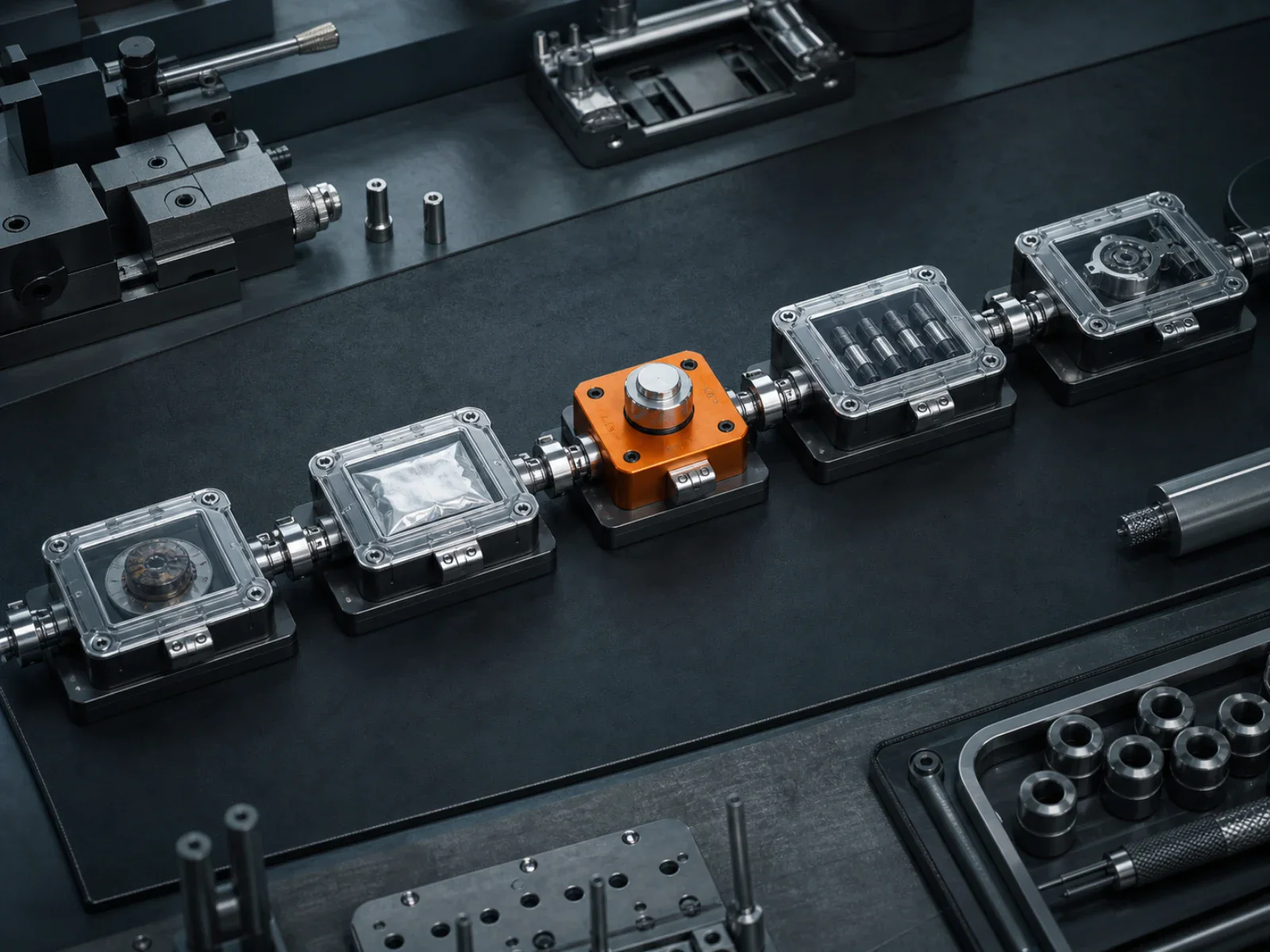 Tamper-evident engineering modules forming a controlled evidence chain
